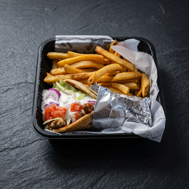 Chicken Souvlaki Platter.